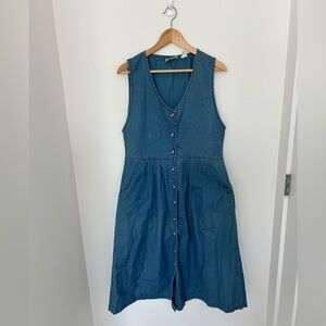Vintage denim button front dress northern traditions